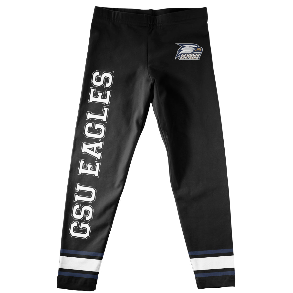 Georgia Southern Verbiage And Logo Black Stripes Leggings