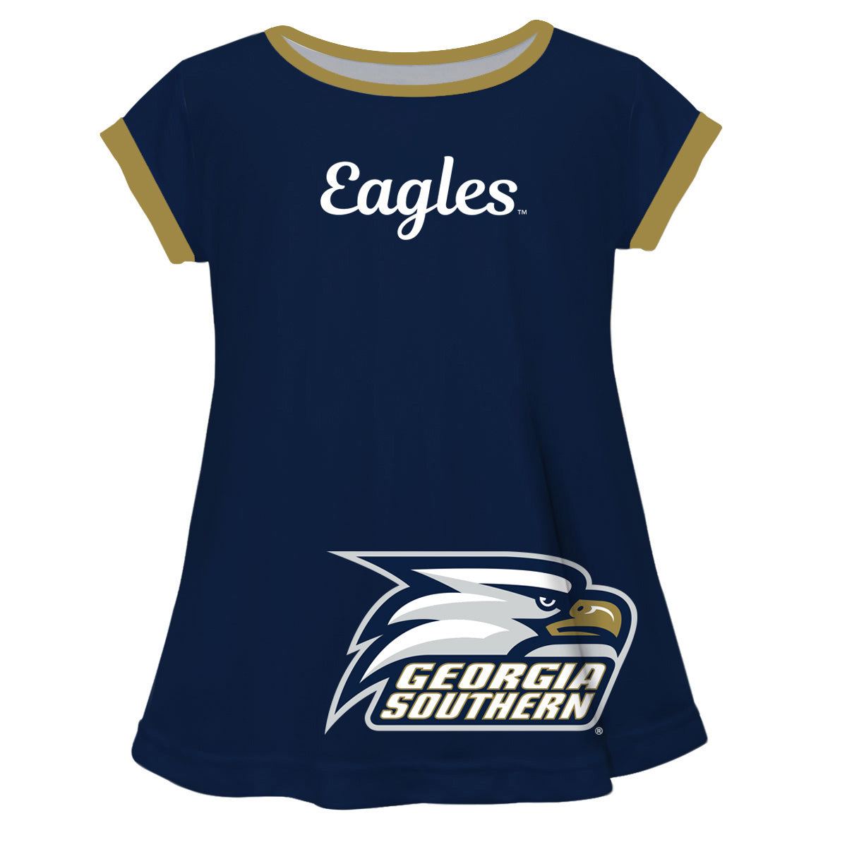 Georgia Southern Big Logo Blue Short Sleeve Girls Laurie Top by Vive La Fete