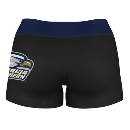 Georgia Southern Eagles Vive La Fete Logo on Thigh & Waistband Black & Navy Women Booty Workout Shorts 3.75 Inseam" - Vive La F̻te - Online Apparel Store