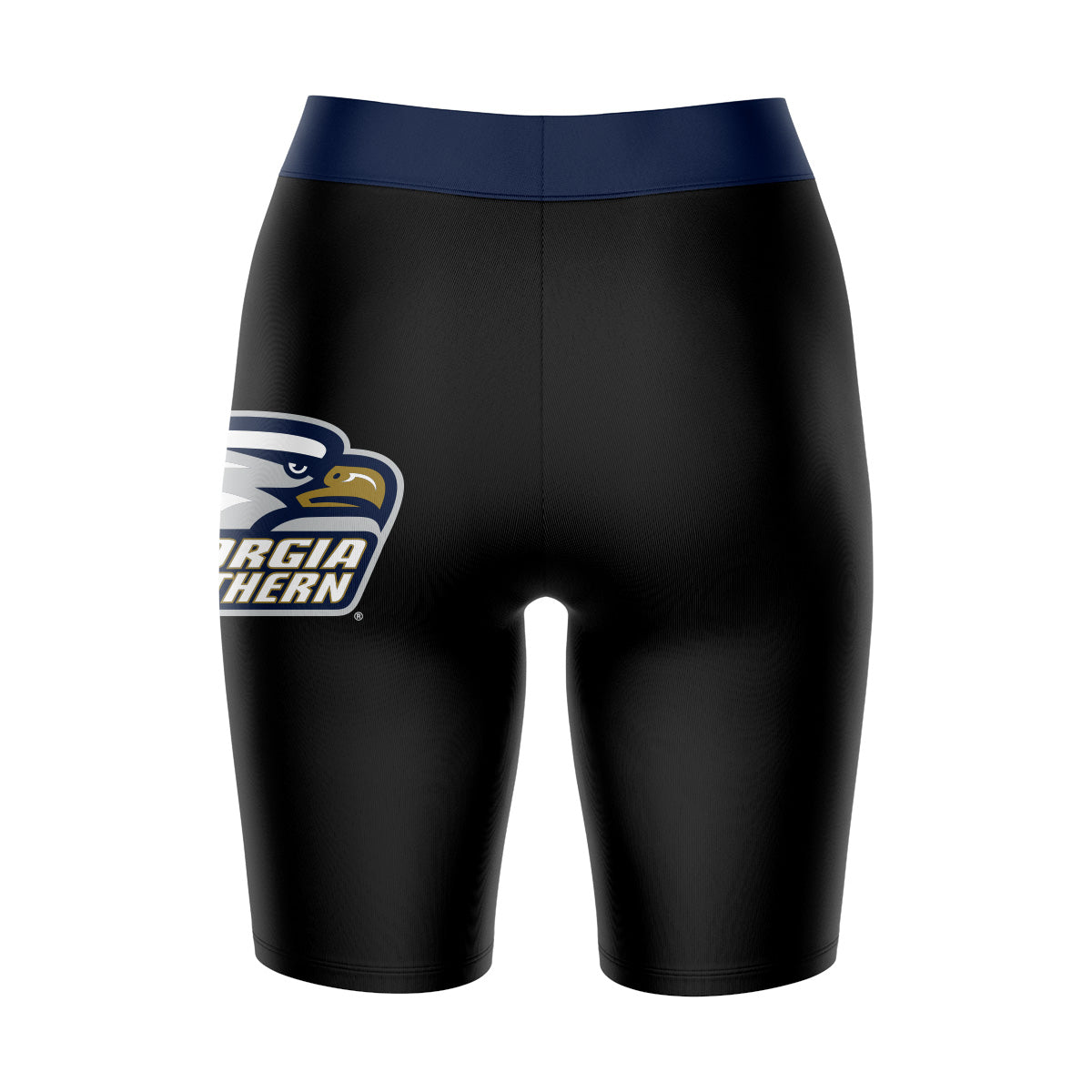 Georgia Southern Eagles Vive La Fete Game Day Logo on Thigh and Waistband Black and Navy Women Bike Short 9 Inseam"