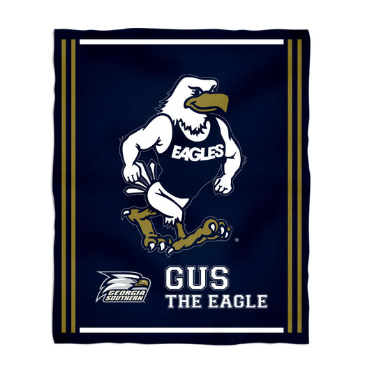 Georgia Southern Eagles Kids Game Day Navy Plush Soft Minky Blanket 36 x 48 Mascot