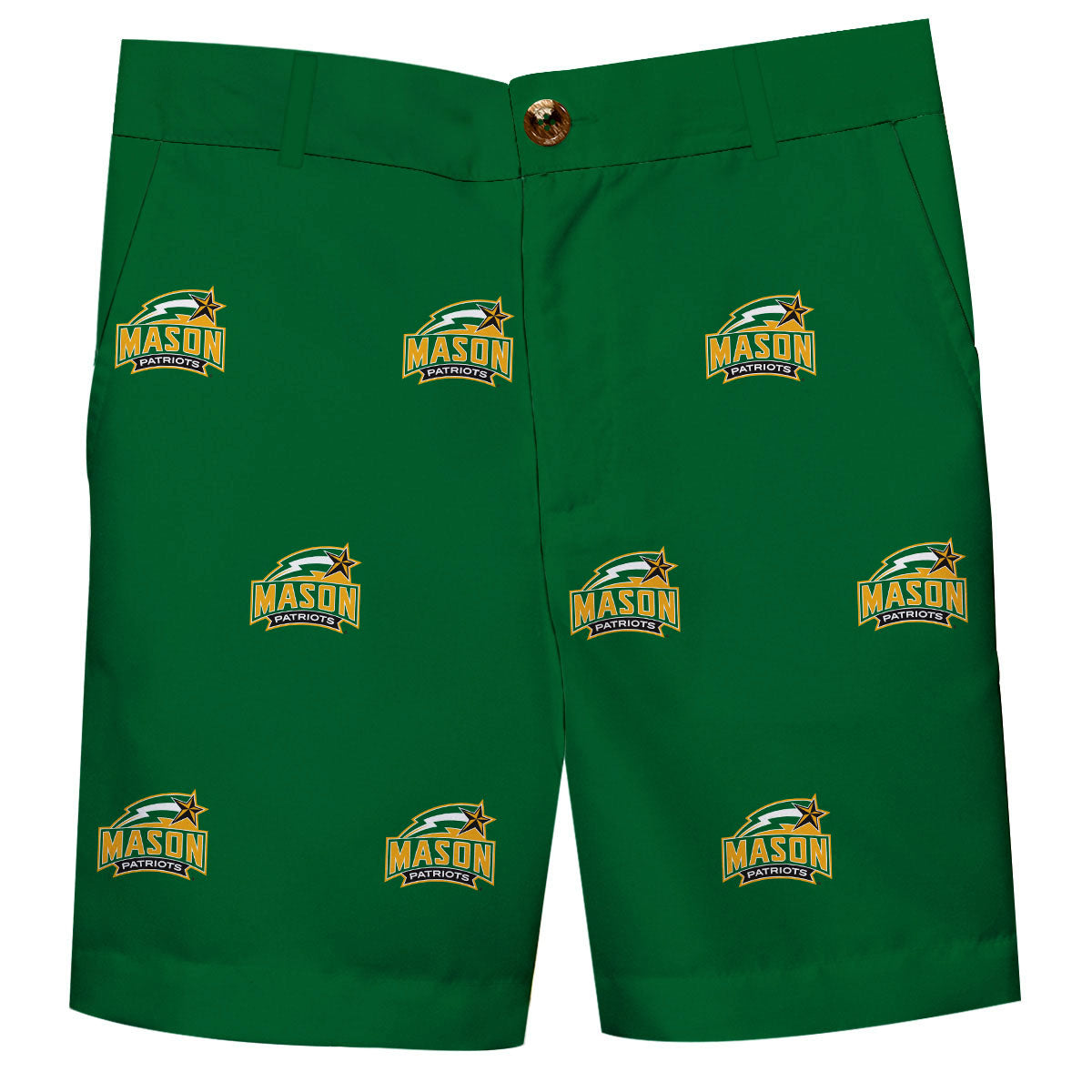 George Mason Patriots Boys Game Day Green Structured Shorts