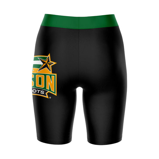 Mouseover Image, George Mason Patriots Vive La Fete Game Day Logo on Thigh and Waistband Black and Green Women Bike Short 9 Inseam"