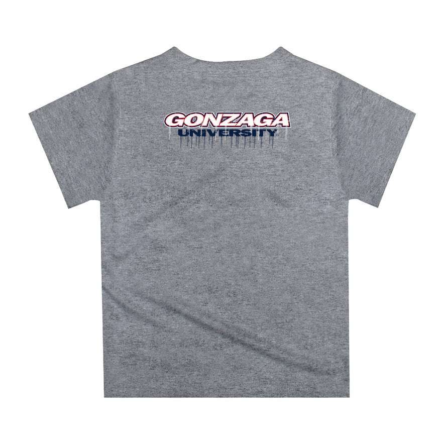 Gonzaga Bulldogs Zags GU Original Dripping Football Heather Gray T-Shirt by Vive La Fete