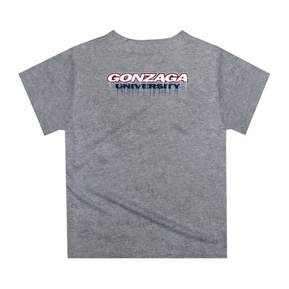 Gonzaga Bulldogs Zags GU Original Dripping Football Heather Gray T-Shirt by Vive La Fete