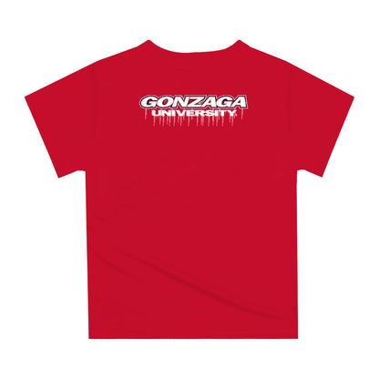 Gonzaga Bulldogs Zags GU Original Dripping Football Red  T-Shirt by Vive La Fete