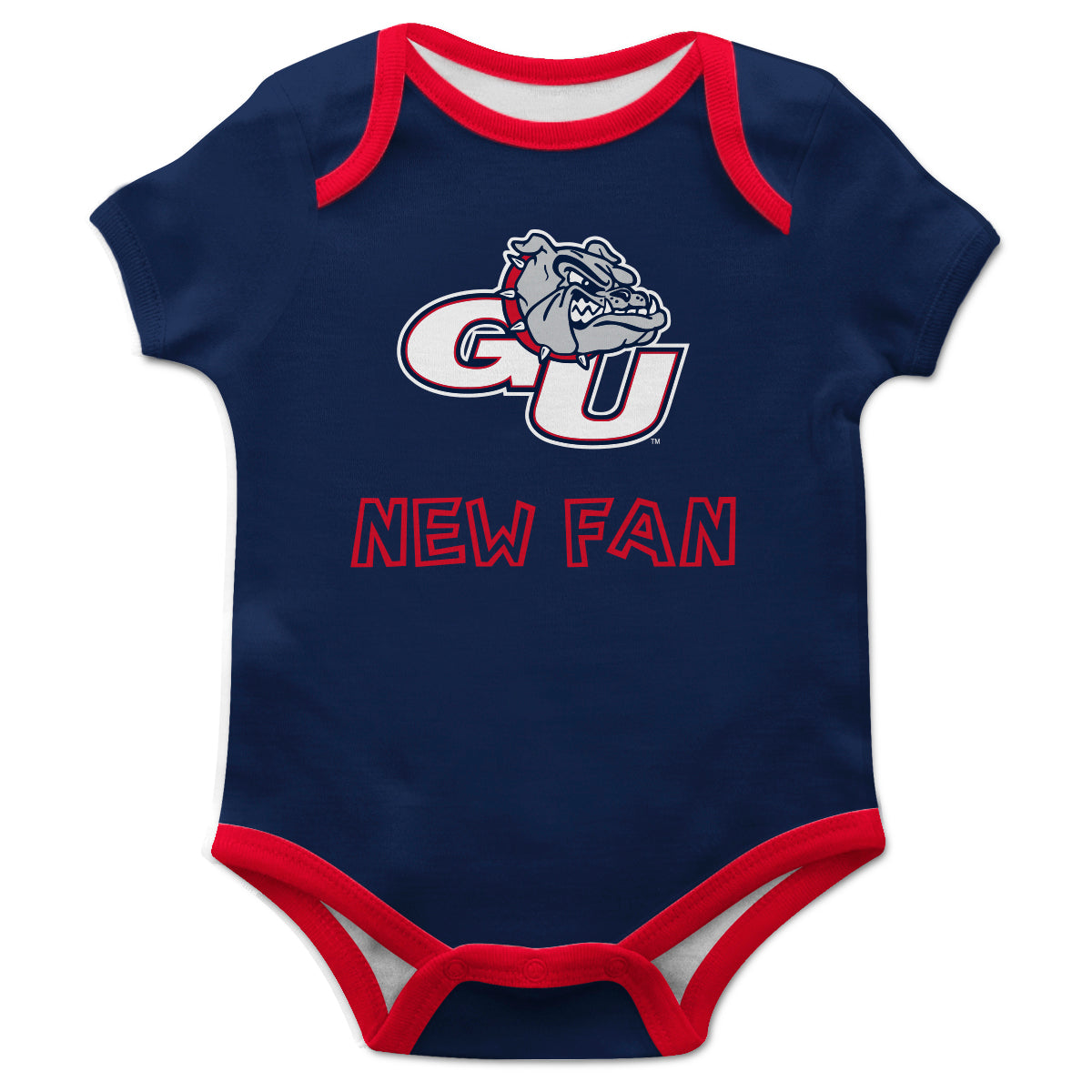 Gonzaga Bulldogs Zags GU Infant Game Day Navy Short Sleeve One Piece Jumpsuit by Vive La Fete