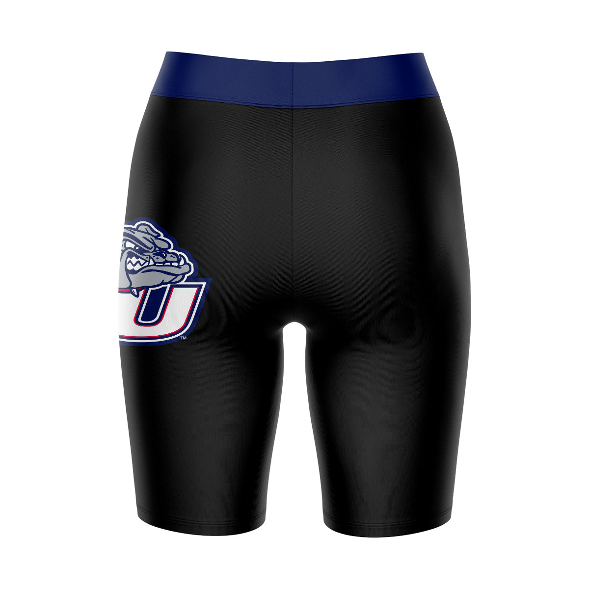 Gonzaga Bulldogs Zags GU Vive La Fete Game Day Logo on Thigh and Waistband Black and Blue Women Bike Short 9 Inseam"