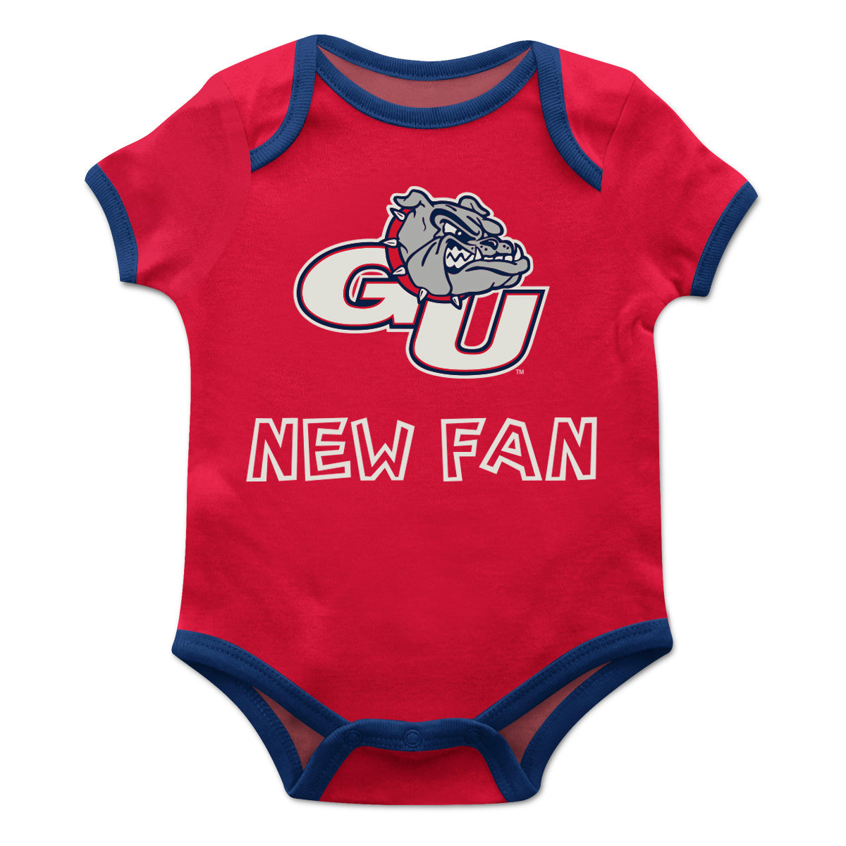 Gonzaga Bulldogs Zags GU Infant Red Short Sleeve One Piece Jumpsuit by Vive La Fete