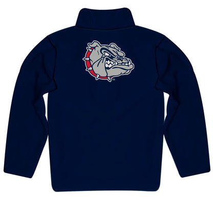 Gonzaga Bulldogs Zags GU Game Day Solid Blue Quarter Zip Pullover for Infants Toddlers by Vive La Fete