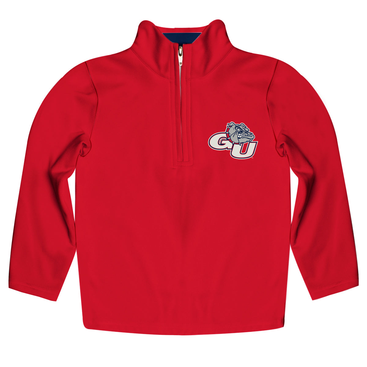 Gonzaga Bulldogs Zags GU Game Day Solid Red Quarter Zip Pullover for Infants Toddlers by Vive La Fete
