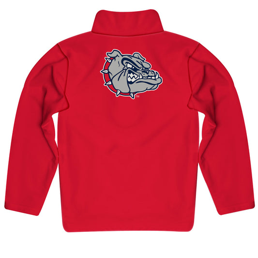 Mouseover Image, Gonzaga Bulldogs Zags GU Game Day Solid Red Quarter Zip Pullover for Infants Toddlers by Vive La Fete