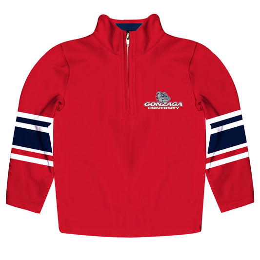 Gonzaga Bulldogs Zags GU Game Day Red Quarter Zip Pullover for Infants Toddlers by Vive La Fete