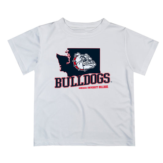 Mouseover Image, Gonzaga Bulldogs Zags GU Vive La Fete State Map Gray Short Sleeve Tee Shirt