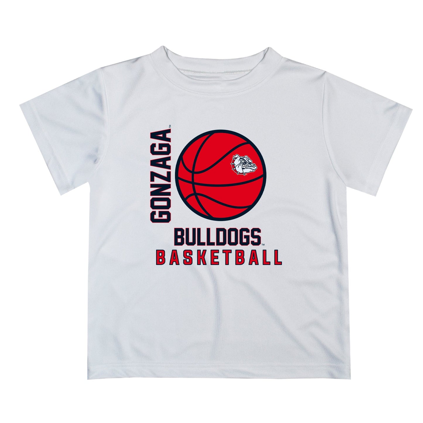 Gonzaga University Bulldogs Zags GU Vive La Fete Basketball V1 White Short Sleeve Tee Shirt