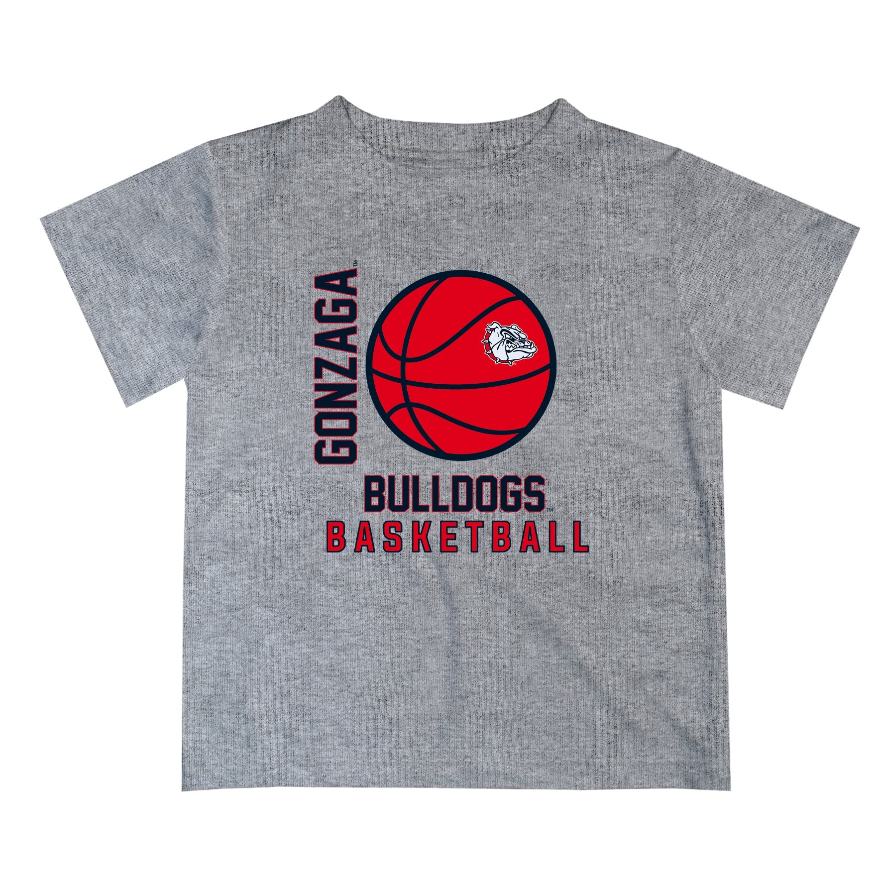 Gonzaga Bulldogs Zags GU Vive La Fete Basketball V1 Gray Short Sleeve Tee Shirt