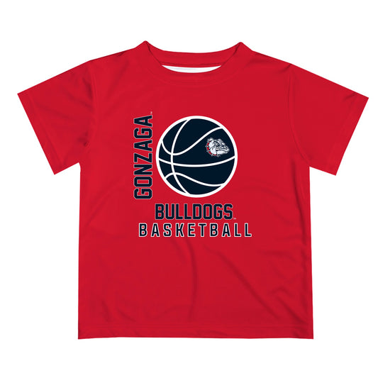 Gonzaga University Bulldogs Zags GU Vive La Fete Basketball V1 Red Short Sleeve Tee Shirt