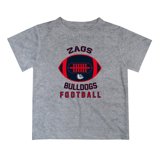 Gonzaga Bulldogs Zags GU Vive La Fete Football V2 Gray Short Sleeve Tee Shirt