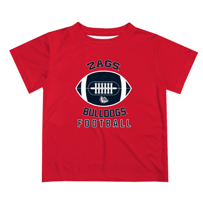 Gonzaga University Bulldogs Zags GU Vive La Fete Football V2 Red Short Sleeve Tee Shirt