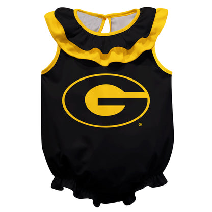 Grambling State Tigers GSU Black Sleeveless Ruffle One Piece Jumpsuit Mascot Bodysuit by Vive La Fete