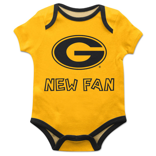 Grambling State Tigers GSU Infant Game Day Gold Short Sleeve One Piece Jumpsuit New Fan Logo Bodysuit by Vive La Fete