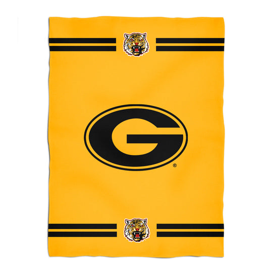 Grambling State Tigers GSU Game Day Soft Premium Fleece Gold Throw Blanket 40 x 58 Logo and Stripes