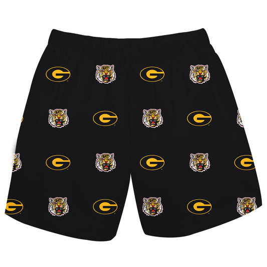 Grambling State Tigers GSU Boys Game Day Elastic Waist Classic Play Black Pull On Shorts