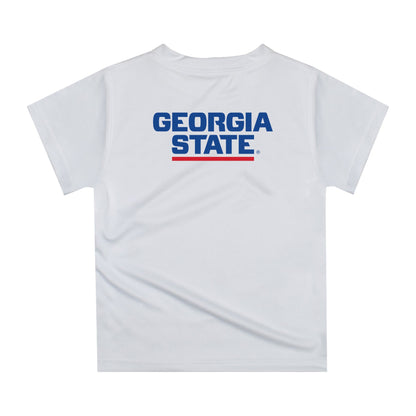 Georgia State Panthers Original Dripping Football Helmet White T-Shirt by Vive La Fete