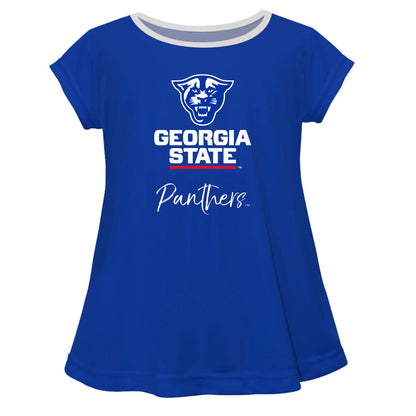 Georgia State University Panthers Blue Short Sleeve Girls Laurie Top by Vive La Fete