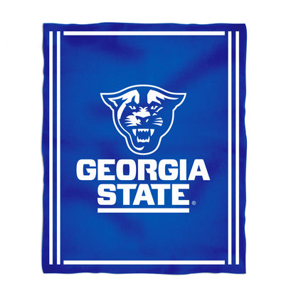 Georgia State Panthers Kids Game Day Blue Plush Soft Minky Blanket 36 x 48 Mascot