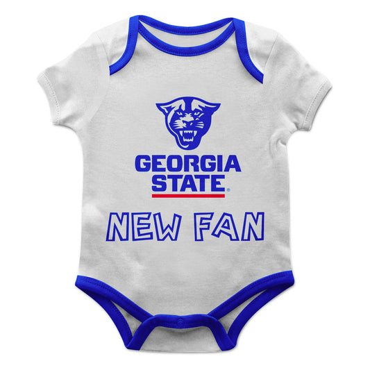 Georgia State Panthers Infant Game Day White Short Sleeve One Piece Jumpsuit by Vive La Fete