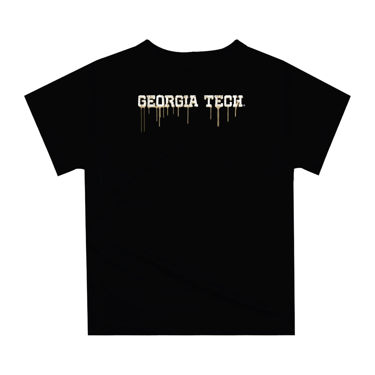 Georgia Tech Yellow Jackets Original Dripping Football Helmet Black T-Shirt by Vive La Fete