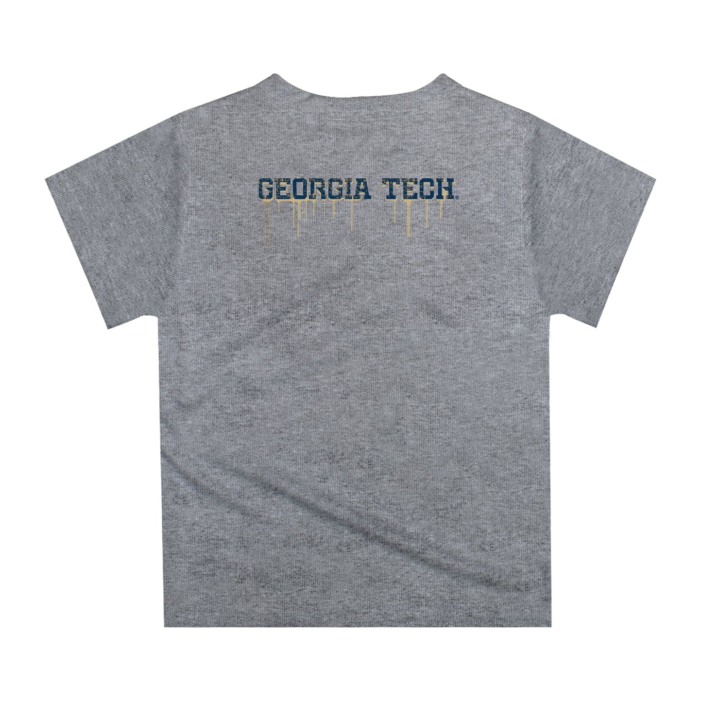 Georgia Tech Yellow Jackets Original Dripping Football Helmet Heather Gray T-Shirt by Vive La Fete