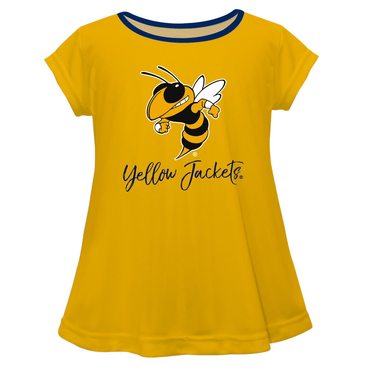 Georgia Tech Solid Yellow Girls Laurie Top Short Sleeve by Vive La Fete