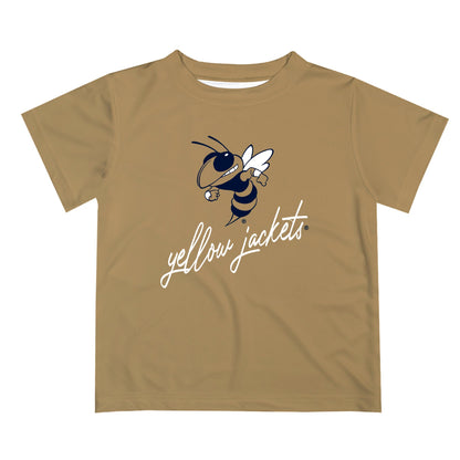 Georgia Tech Yellow Jackets Vive La Fete Script V1 Gold Short Sleeve Tee Shirt