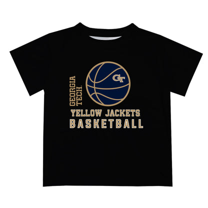 Georgia Tech Yellow Jackets Vive La Fete Basketball V1 Black Short Sleeve Tee Shirt