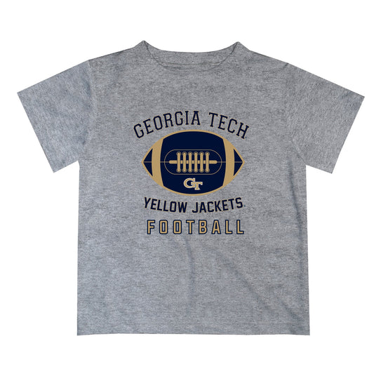 Georgia Tech Yellow Jackets Vive La Fete Football V2 Gray Short Sleeve Tee Shirt