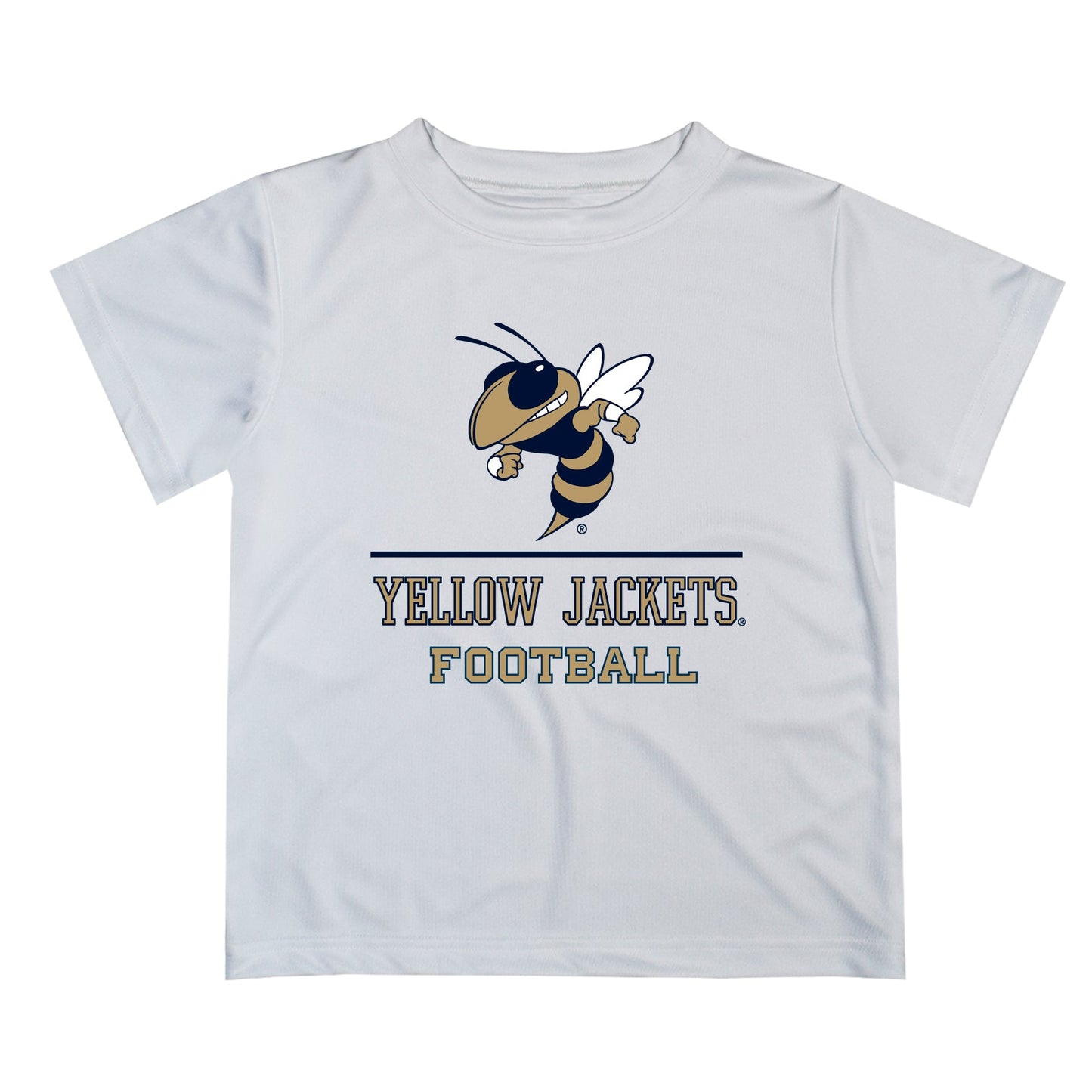 Georgia Tech Yellow Jackets Vive La Fete Football V1 White Short Sleeve Tee Shirt