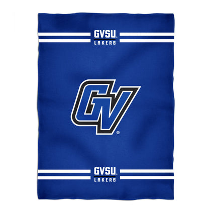 Grand Valley State Lakers Game Day Soft Premium Fleece Blue Throw Blanket 40 x 58 Logo and Stripes