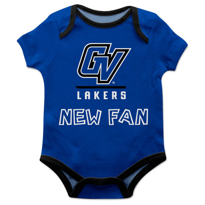 Grand Valley State Lakers Infant Game Day Blue Short Sleeve One Piece Jumpsuit New Fan Logo Bodysuit by Vive La Fete