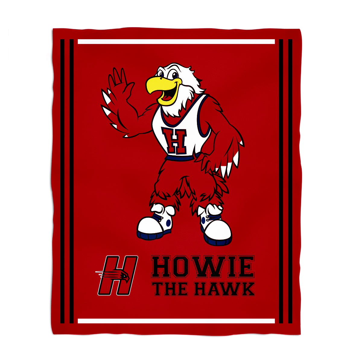 University of Hartford Hawks Kids Game Day Red Plush Soft Minky Blanket 36 x 48 Mascot