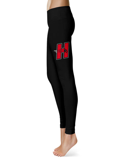 Hartford Hawks Vive La Fete Game Day Collegiate Large Logo on Thigh Women Black Yoga Leggings 2.5 Waist Tights