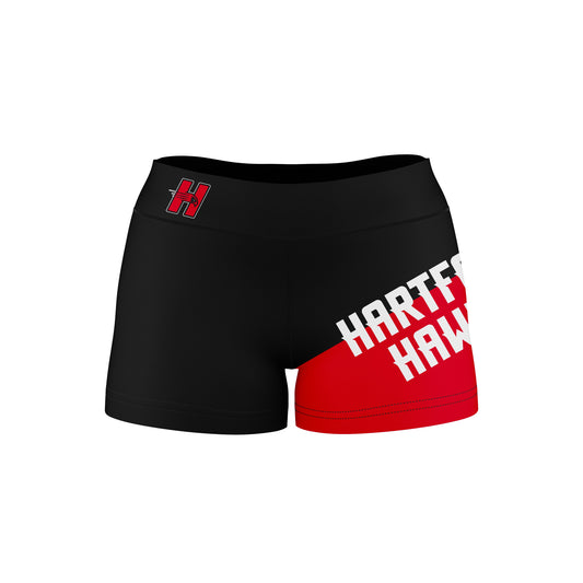Hartford Hawks Vive La Fete Game Day Collegiate Leg Color Block Women Black Red Optimum Yoga Short