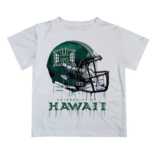 Hawaii Rainbow Warriors Original Dripping Football Helmet White T-Shir