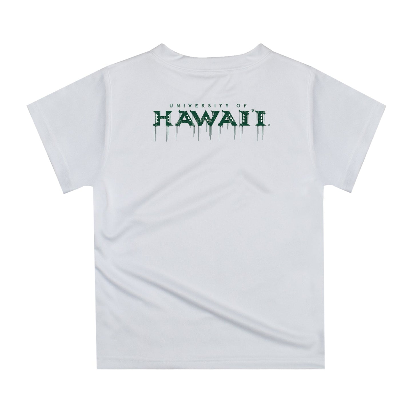 Hawaii Rainbow Warriors Original Dripping Football Helmet White T-Shirt by Vive La Fete