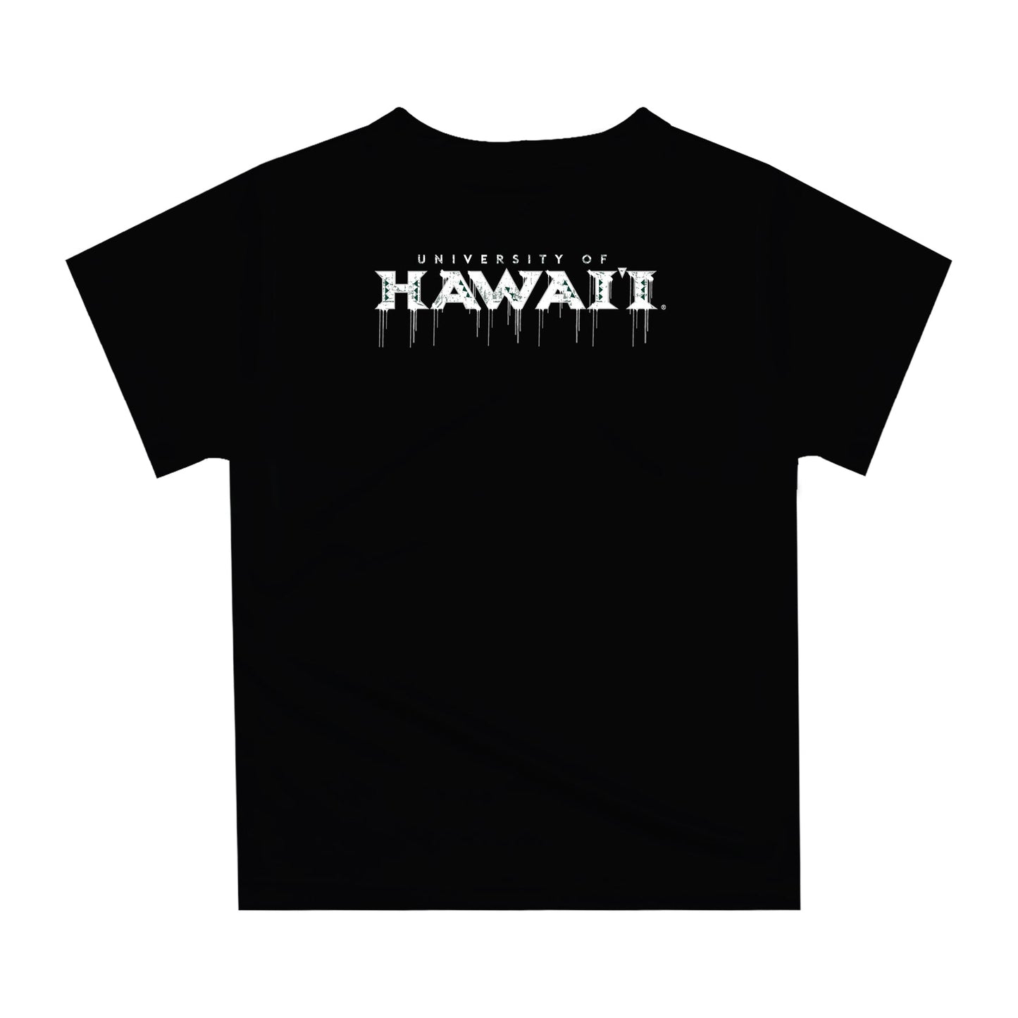Hawaii Rainbow Warriors Original Dripping Football Helmet Black T-Shirt by Vive La Fete