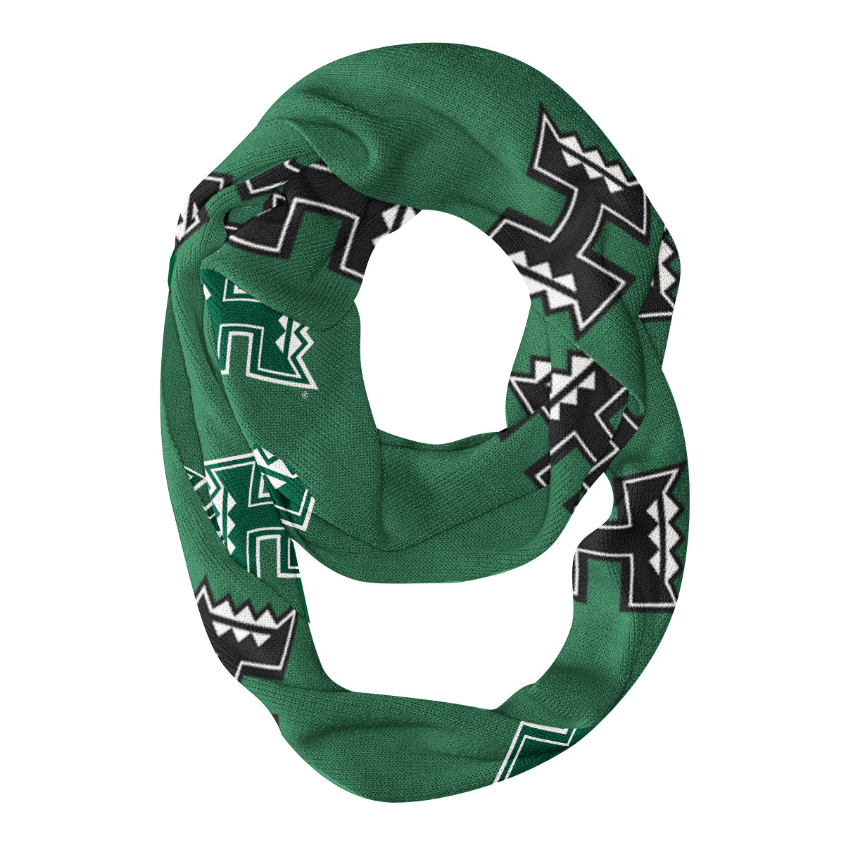 Hawaii Warriors Vive La Fete Repeat Logo Game Day Collegiate Women Light Weight Ultra Soft Infinity Scarf