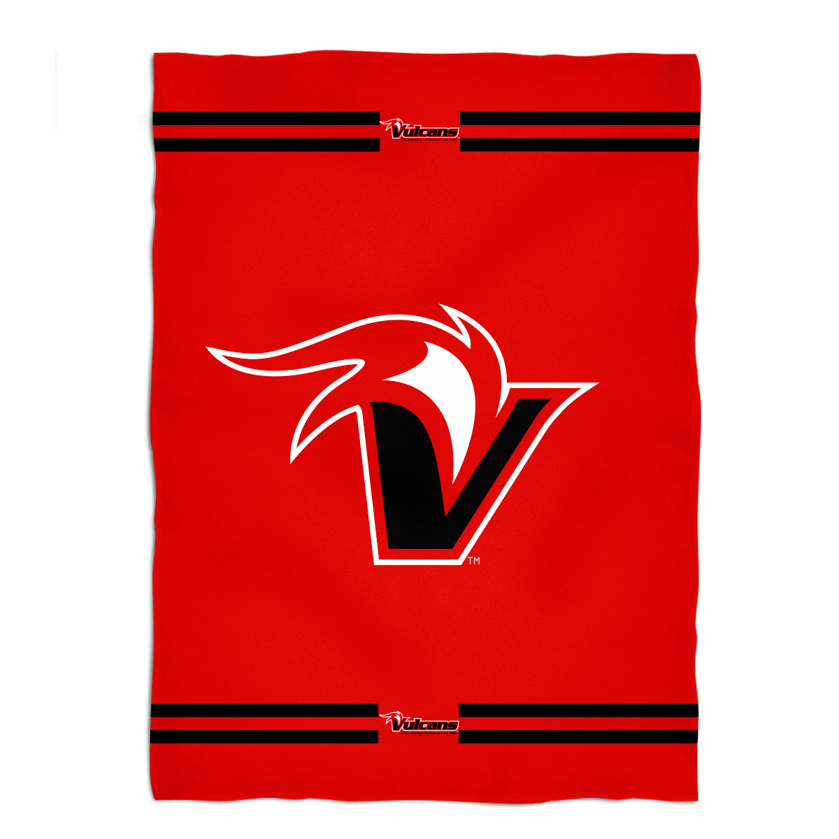 UH Hilo Vulcans Game Day Soft Premium Fleece Red Throw Blanket 40 x 58 Logo and Stripes