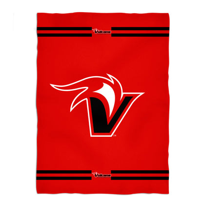 UH Hilo Vulcans Game Day Soft Premium Fleece Red Throw Blanket 40 x 58 Logo and Stripes