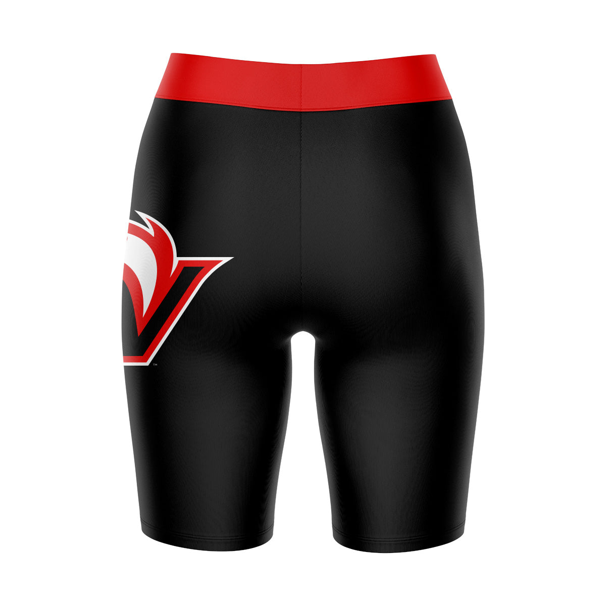 Hawaii Hilo Vulcans Vive La Fete Game Day Logo on Thigh and Waistband Black and Red Women Bike Short 9 Inseam"